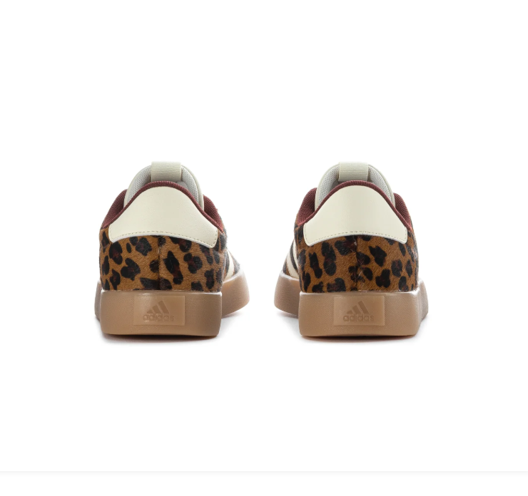 adidas Leopard Print Low-Top Sneakers with Burgundy Laces
