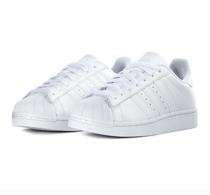 adidas Superstar All-White Sneakers with Shell Toe