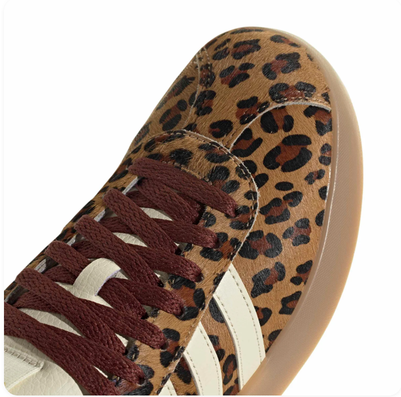 adidas Leopard Print Low-Top Sneakers with Burgundy Laces