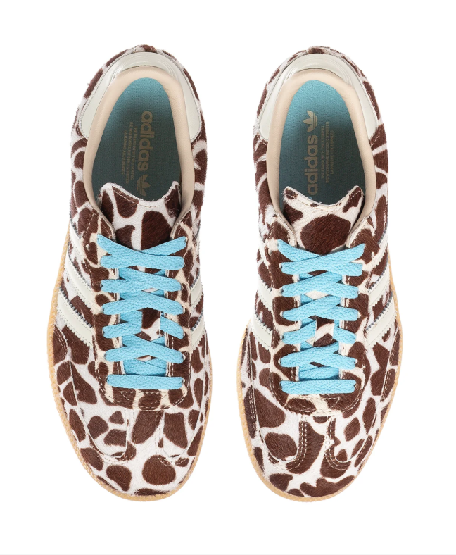 adidas Brown and White Animal-Print Low-Top Sneakers