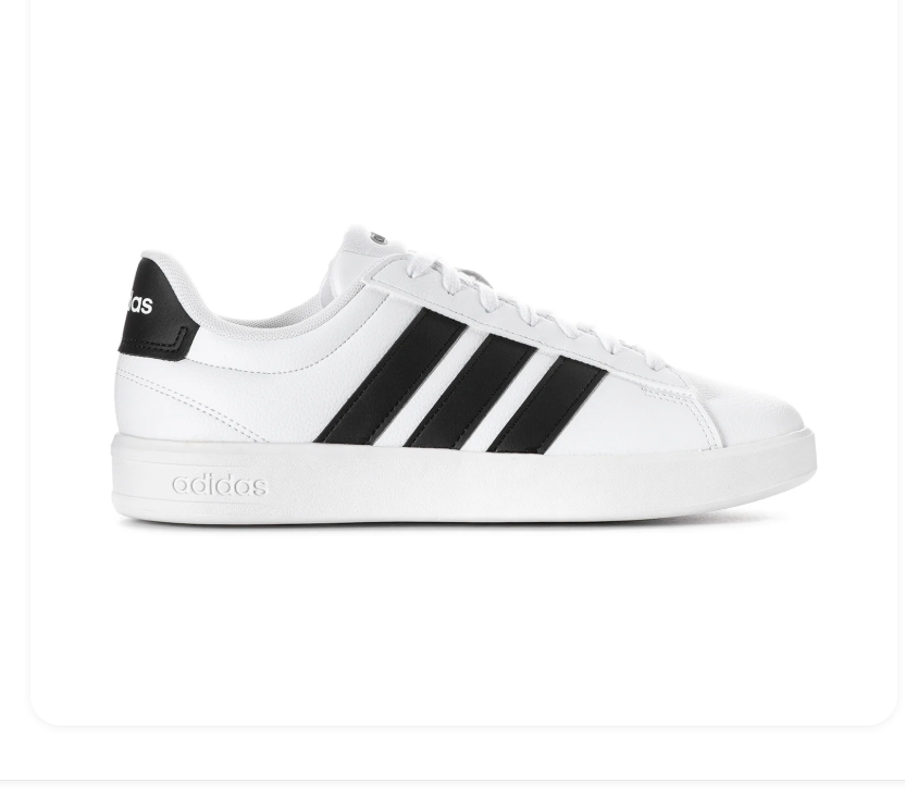 adidas White Low-Top Sneakers with Black Stripes and Cloudfoam Sole