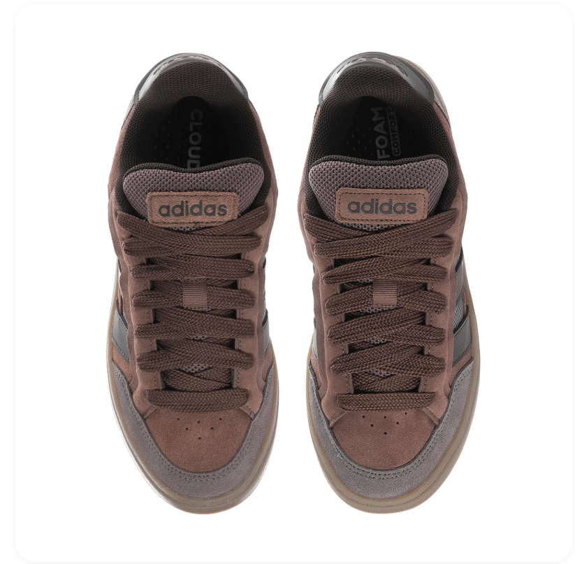 adidas Brown Low-Top Sneakers with Dark Stripes
