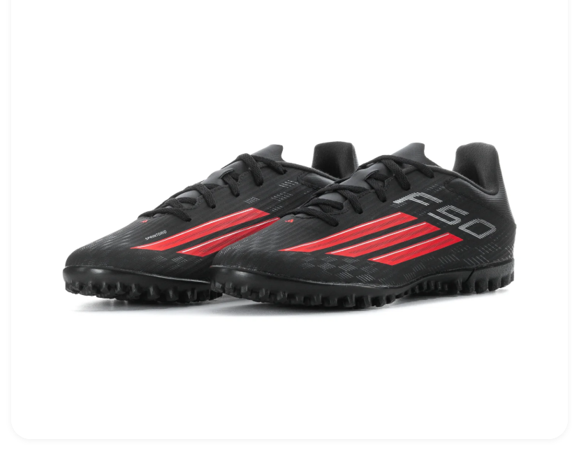 adidas F50 Black Turf Soccer Shoes with Red Stripes