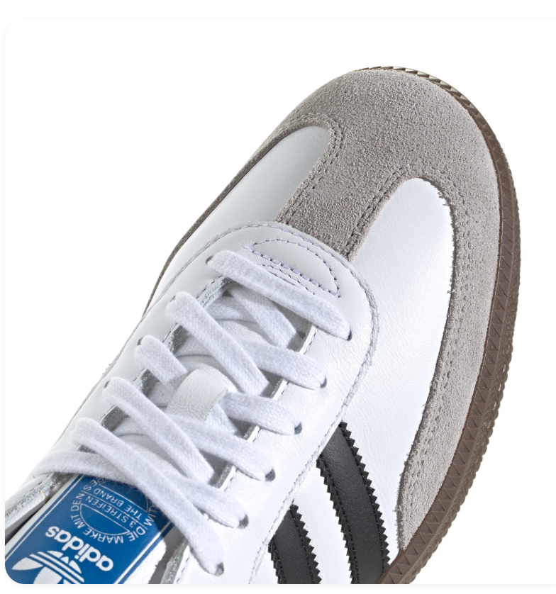 adidas Samba White and Grey Sneakers with Black Stripes