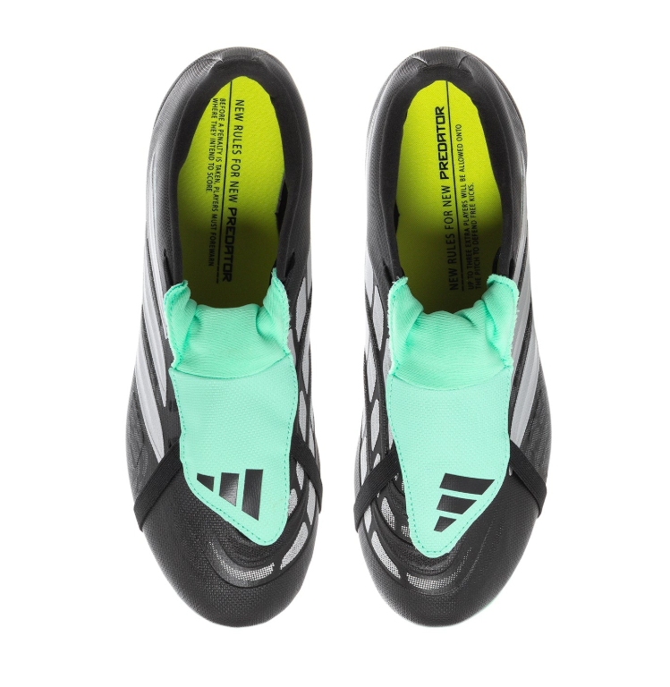 adidas Predator Black Soccer Cleats with Mint Green Studs