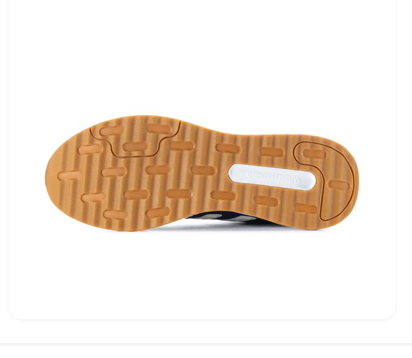 adidas Navy Blue Sneakers with White Stripes and Gum Sole