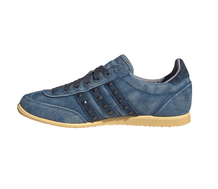 adidas Gazelle Blue Denim-Look Sneakers with Gum Sole