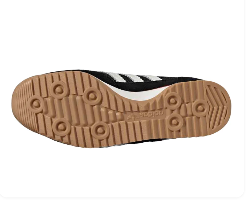 adidas Black Sneakers with White Stripes and Red Accents