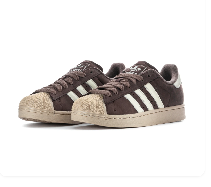 adidas Superstar Brown Low-Top Sneakers with Cream Shell Toe