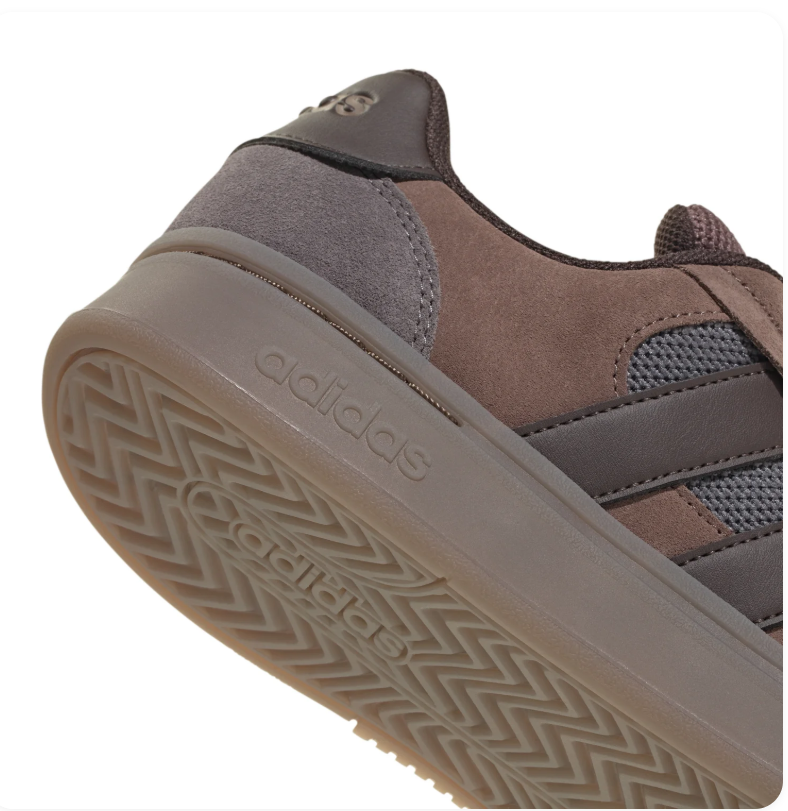adidas Brown Low-Top Sneakers with Dark Stripes