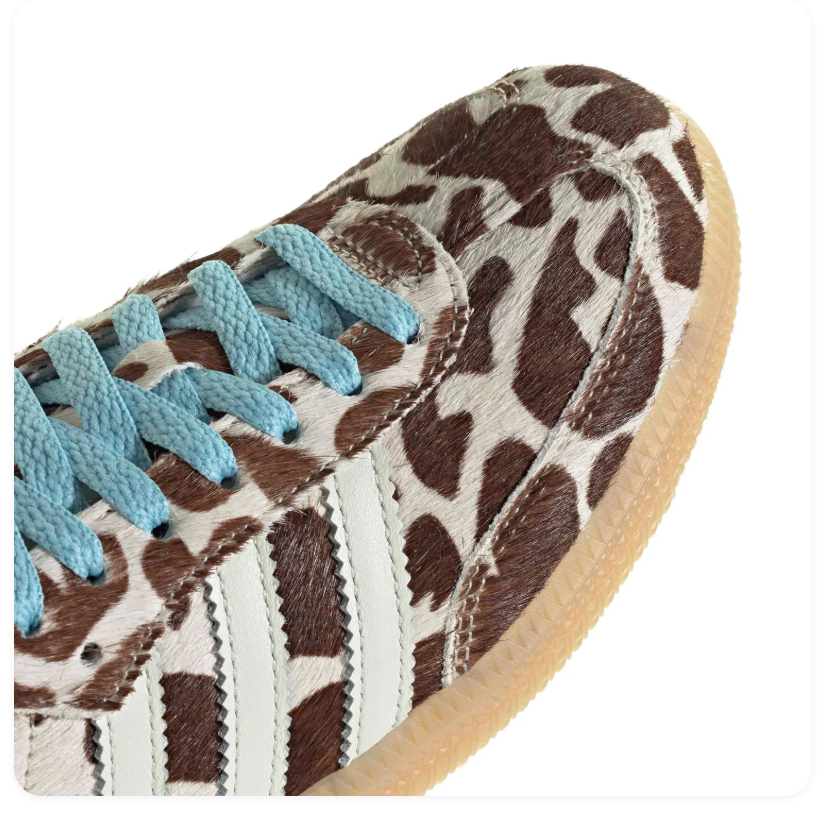 adidas Brown and White Animal-Print Low-Top Sneakers