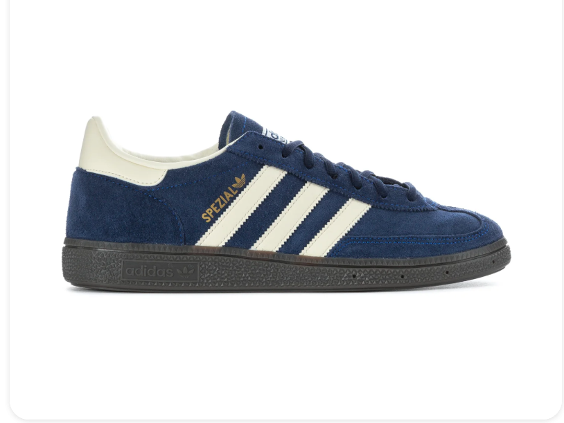 adidas Handball Spezial Navy Blue Sneakers with Cream Stripes