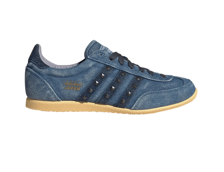 adidas Gazelle Blue Denim-Look Sneakers with Gum Sole