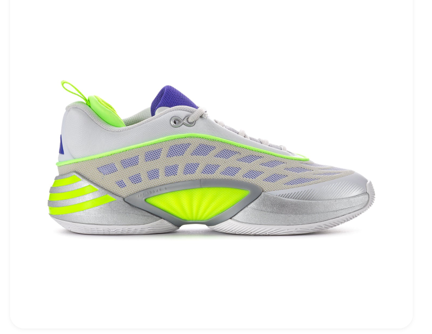 adidas Gray Low-Top Sneakers with Neon Green and Purple Accents