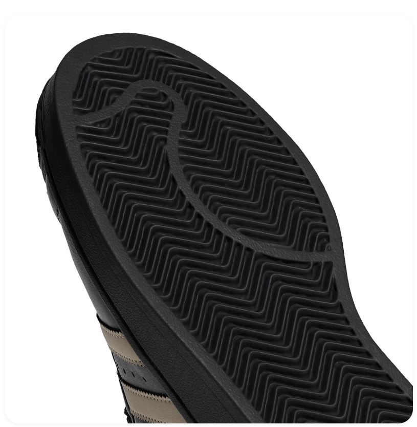 adidas Superstar Black Sneakers with Beige Stripes