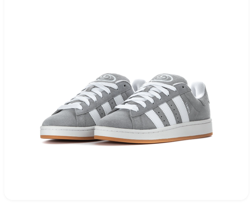 adidas Campus 00s Grey Sneakers with White Stripes