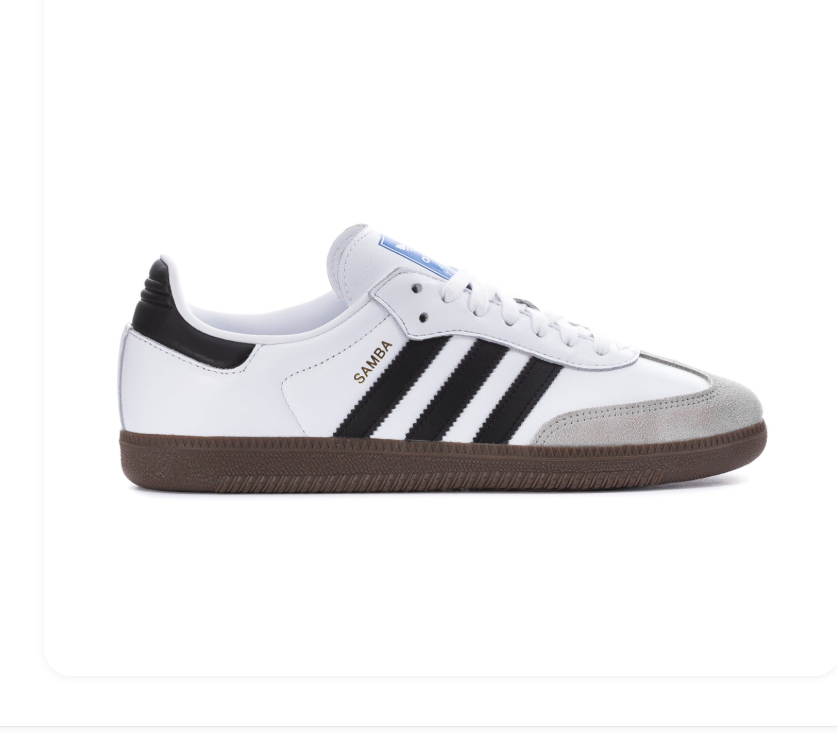 adidas Samba Black Sneakers with White Stripes and Gum Sole