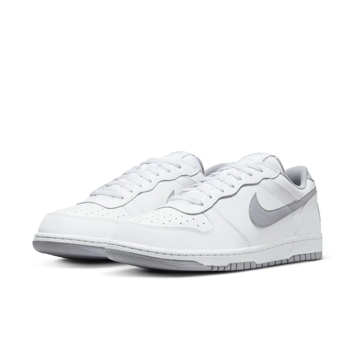 Nike White Low-Top Sneakers with Gray Swoosh