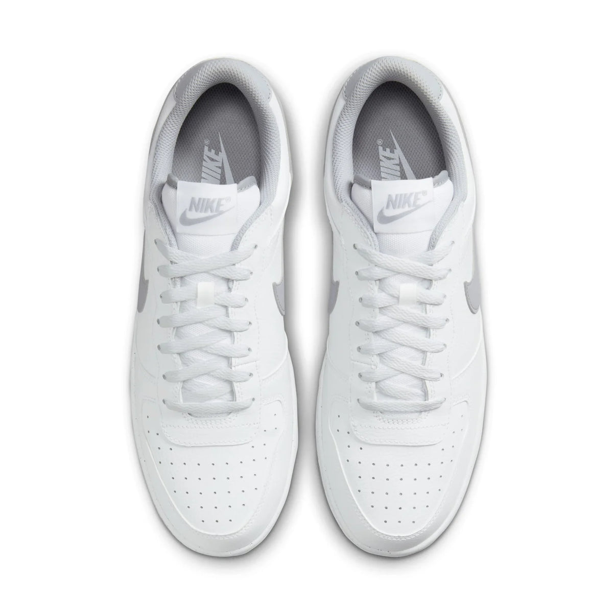 Nike White Low-Top Sneakers with Gray Swoosh