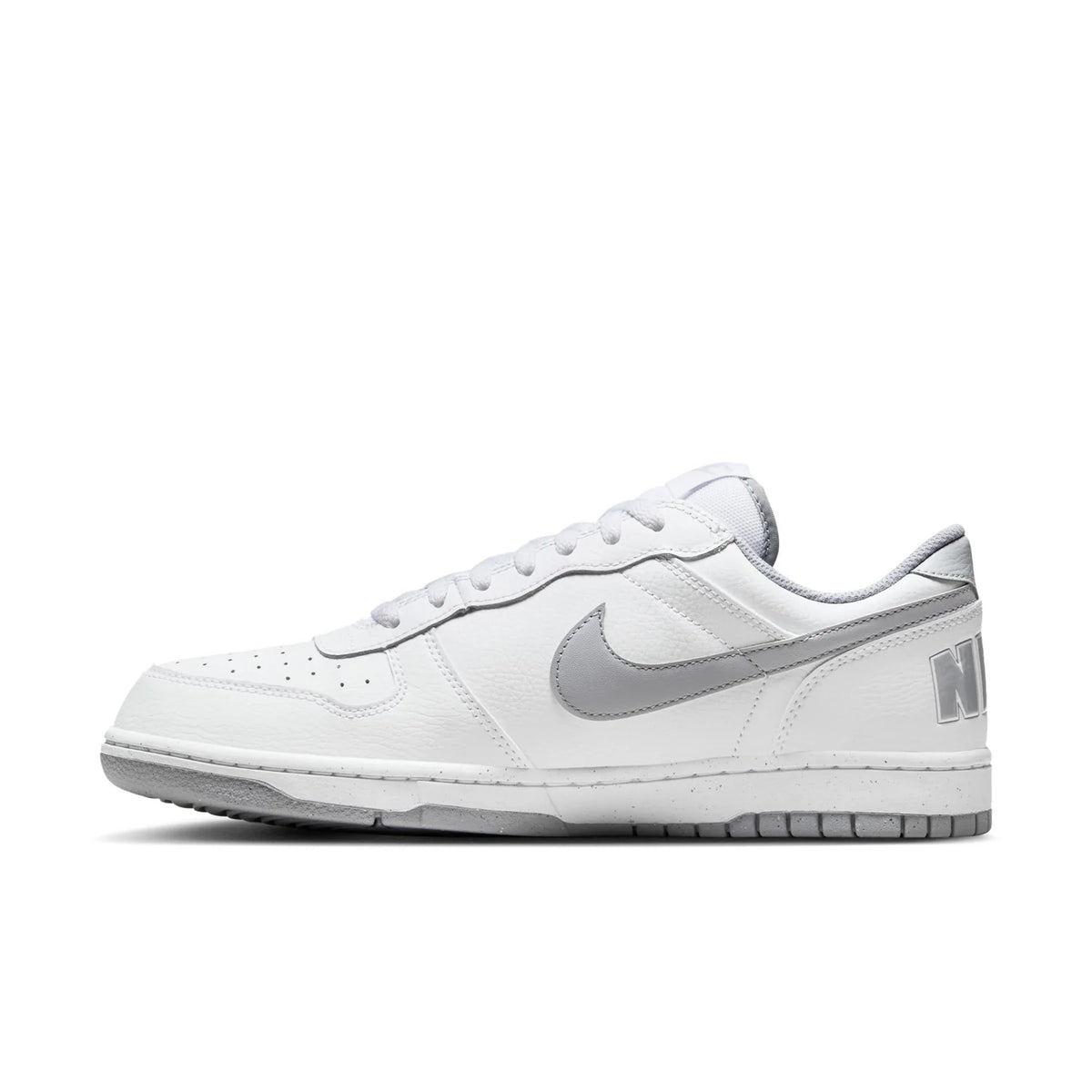 Nike White Low-Top Sneakers with Gray Swoosh