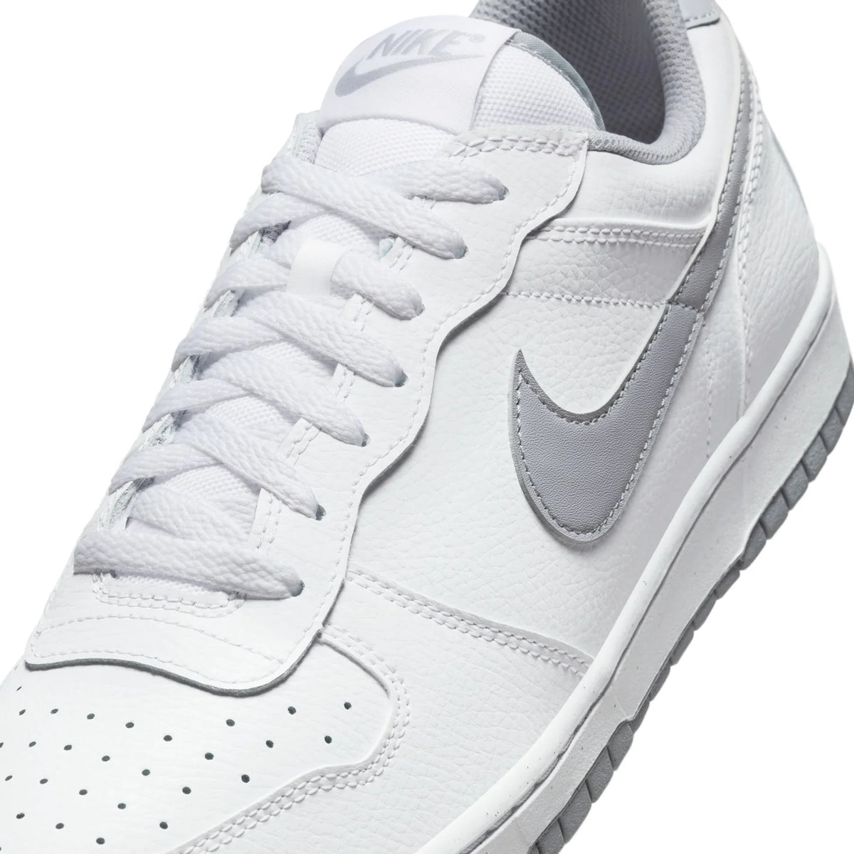 Nike White Low-Top Sneakers with Gray Swoosh