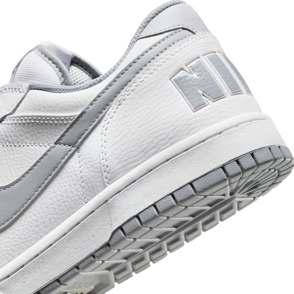 Nike White Low-Top Sneakers with Gray Swoosh