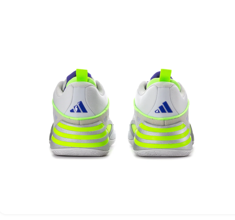 adidas Gray Low-Top Sneakers with Neon Green and Purple Accents