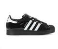 adidas Superstar Black Sneakers with White Stripes