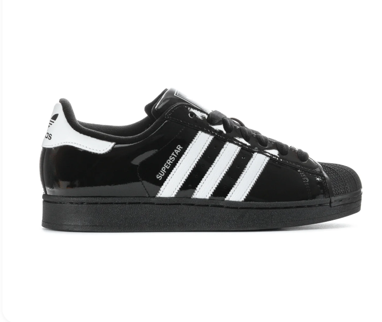 adidas Superstar Black Sneakers with White Stripes