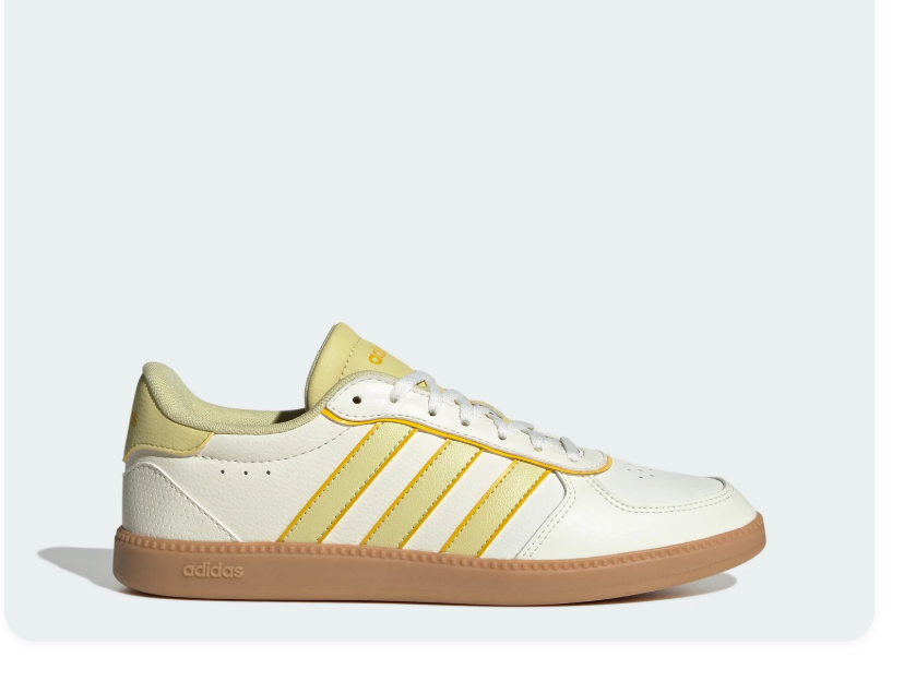 adidas Grand Court Cream Sneakers with Pale Yellow Stripes