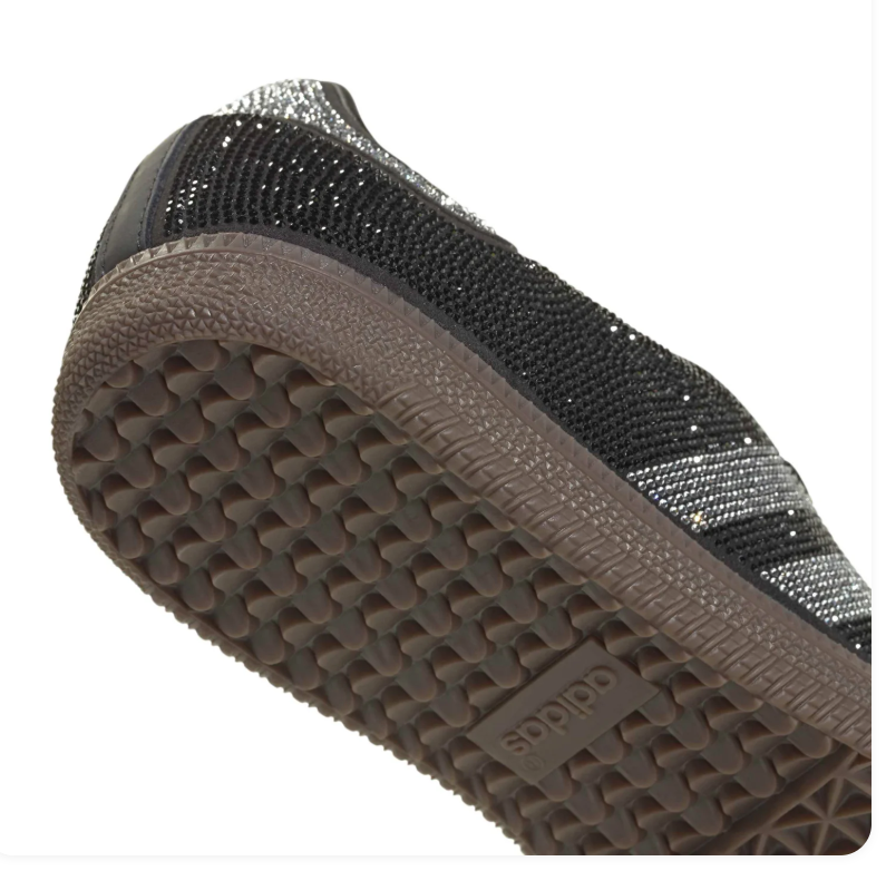 adidas Black Sneakers with Silver Crystal-Style Details
