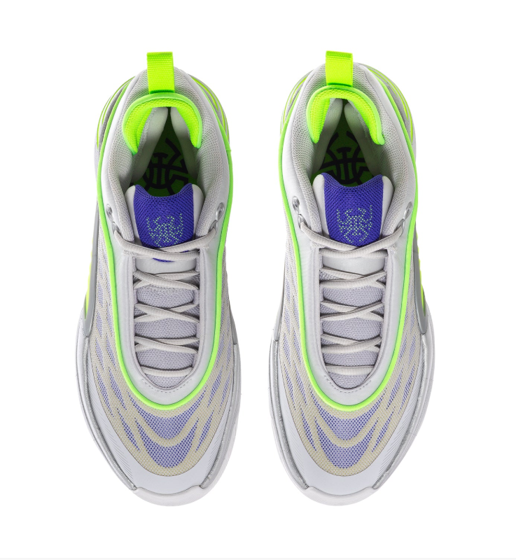 adidas Gray Low-Top Sneakers with Neon Green and Purple Accents