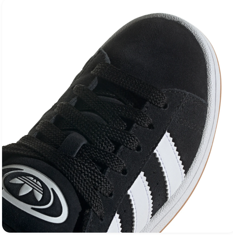 adidas Black & White Low-Top Sneakers with Gum Sole