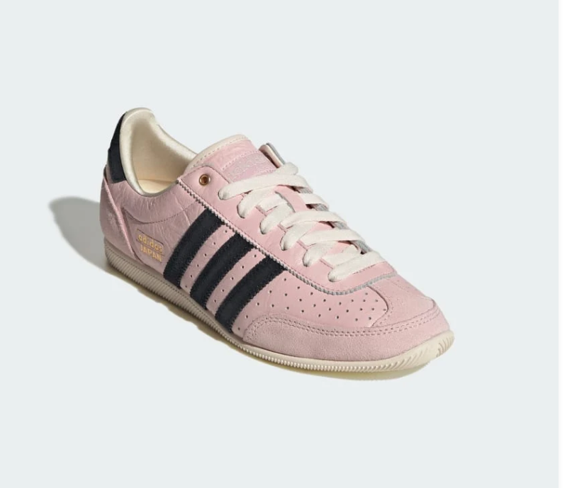 adidas Pink Sneakers with Black Stripes and Cream Sole
