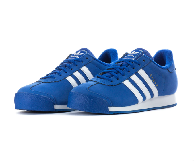 adidas Samoa Blue Sneakers with White Stripes
