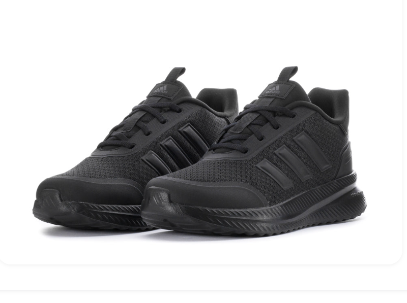 adidas Black Sneakers with Three Stripes and Textured Sole