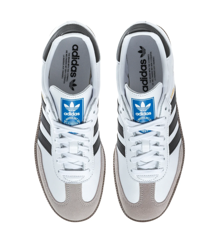adidas Samba White and Grey Sneakers with Black Stripes