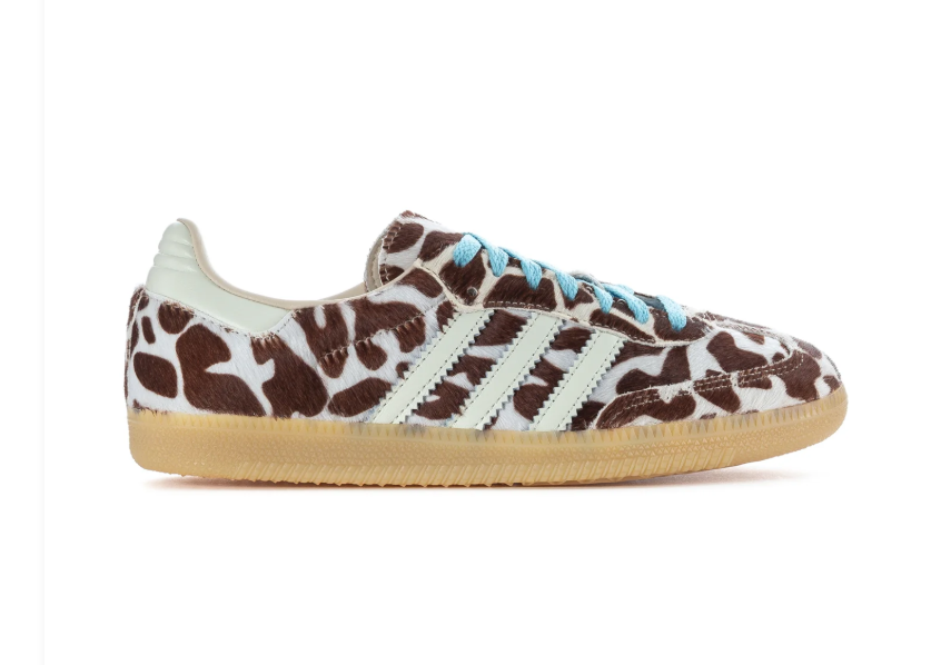 adidas Brown and White Animal-Print Low-Top Sneakers