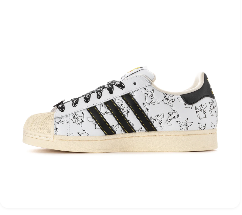 adidas Superstar x Pokémon Pikachu Sneakers in White and Black