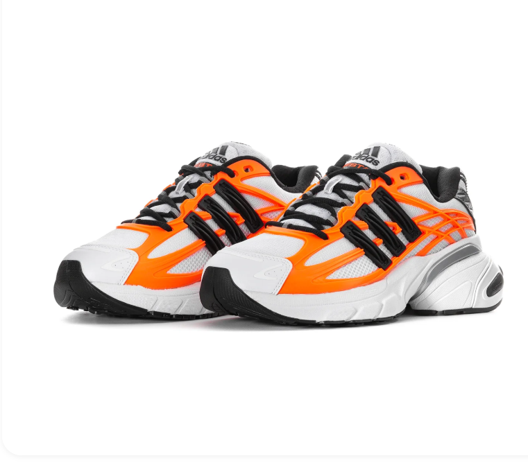 adidas Ozelia White Sneakers with Orange and Black Accents