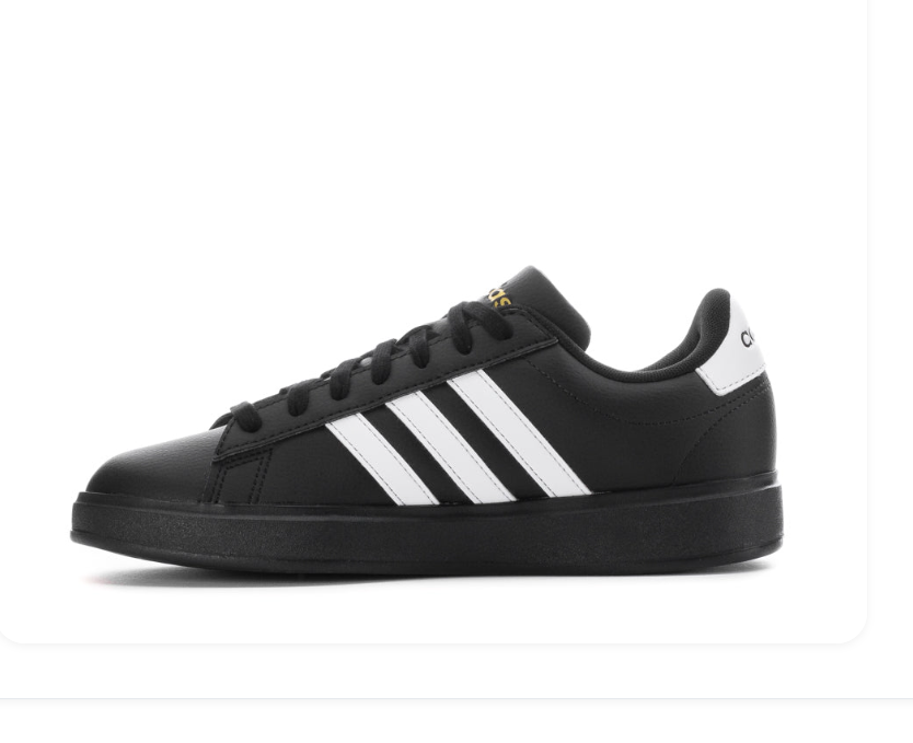 adidas Black Low-Top Sneakers with White Stripes and Cloudfoam Sole