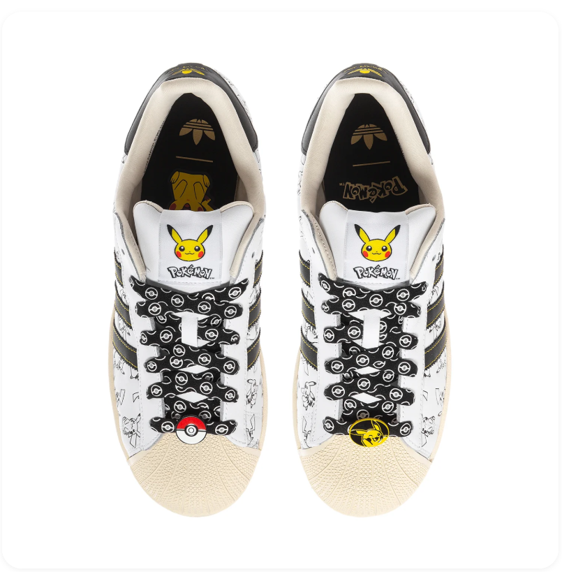 adidas Superstar x Pokémon Pikachu Sneakers in White and Black