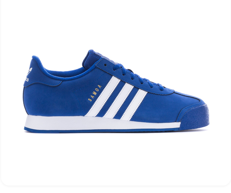 adidas Samoa Blue Sneakers with White Stripes