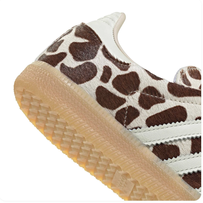 adidas Brown and White Animal-Print Low-Top Sneakers