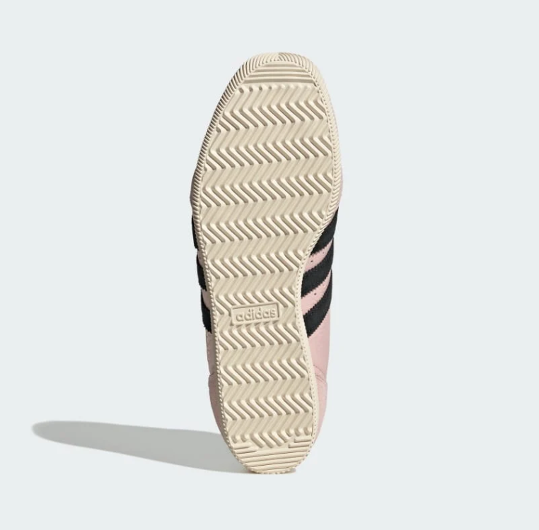 adidas Pink Sneakers with Black Stripes and Cream Sole