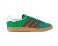 adidas Green Sneakers with Red Stripes and Gum Sole