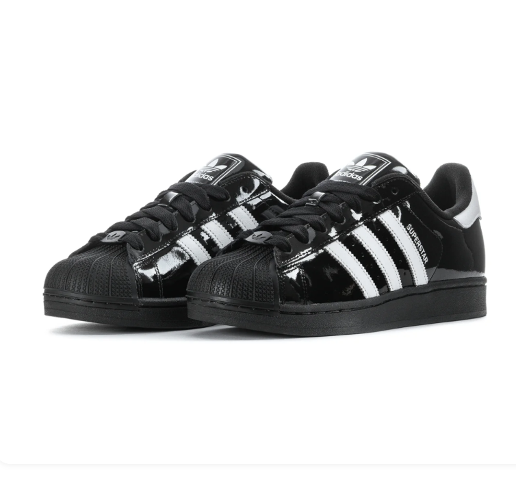 adidas Superstar Black Sneakers with White Stripes