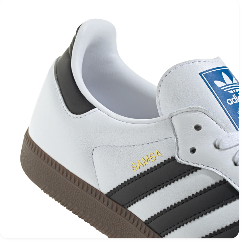 adidas Samba Black Sneakers with White Stripes and Gum Sole