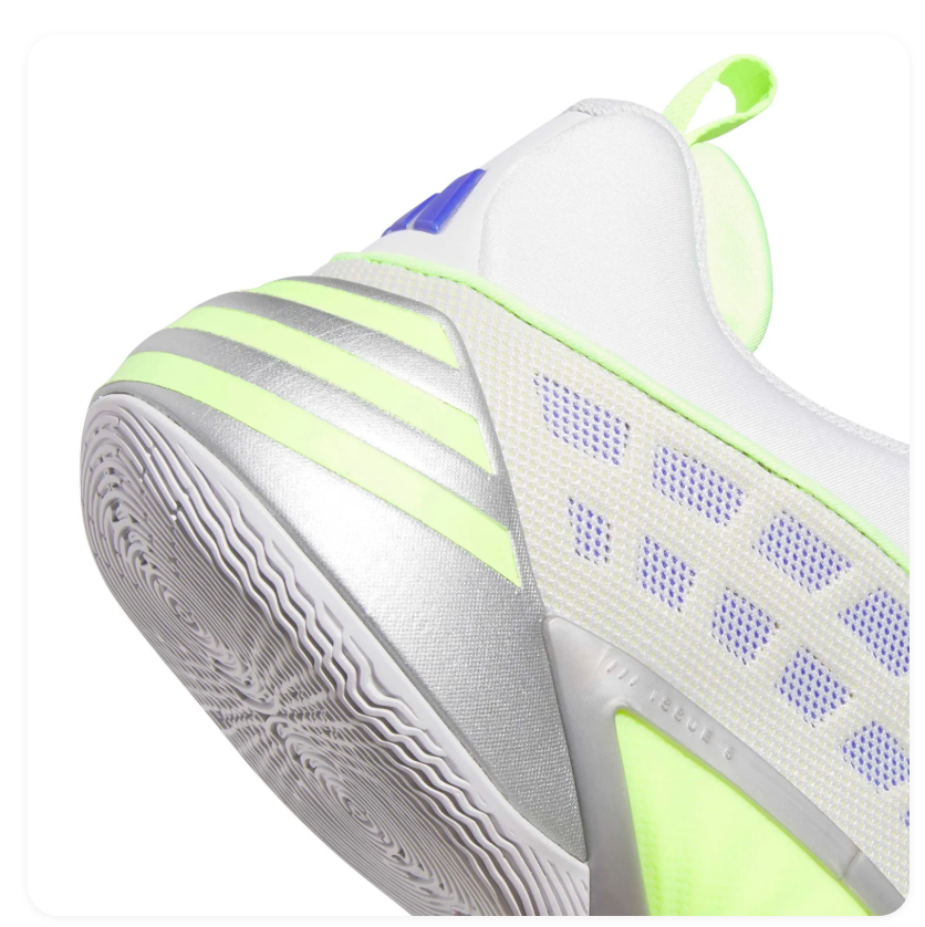 adidas Gray Low-Top Sneakers with Neon Green and Purple Accents