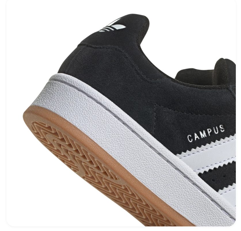 adidas Black & White Low-Top Sneakers with Gum Sole